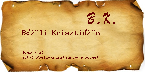 Béli Krisztián névjegykártya