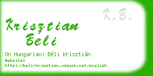 krisztian beli business card